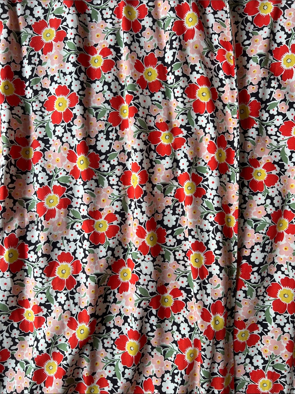 J. Crew Red and Cream Floral Wrap Maxi Dress - Picture 5 of 5